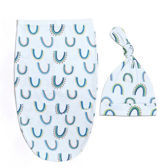 1set Newborn Infant Swaddle Blanket Wrap + Hat Baby Swaddling Sleeping Bag - Picture 2 of 3